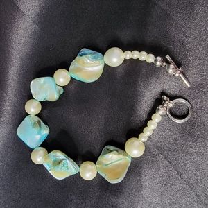 Handmade Mother of Pearl Toggle Bracelet